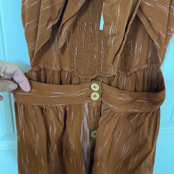 Free People Caldasi unlined midi dress in bronze - Picture 7 of 11